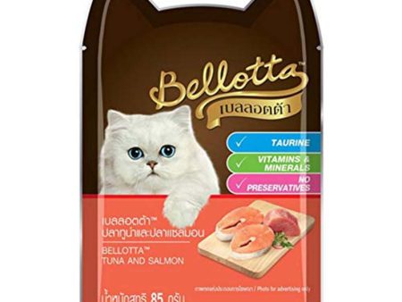 Bellotta Tuna and Salmon in Gravy Pouch for Cat, 85 g Online Sale