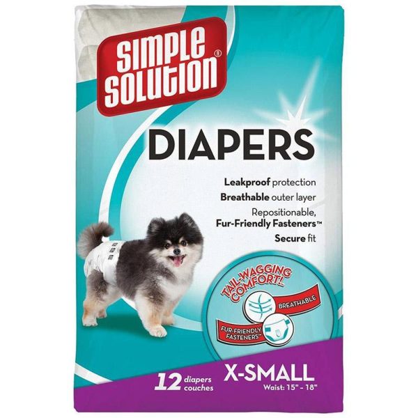 Simple Solution Disposable Dog Diapers, 12 Pcs Online now