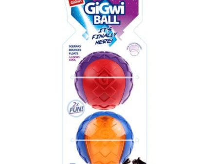 GiGwi Ball Squeaker Toy for Dog, Assorted, Large (Pack of 2) Cheap