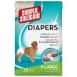 Simple Solution Disposable Dog Diapers, 12 Pcs Online now