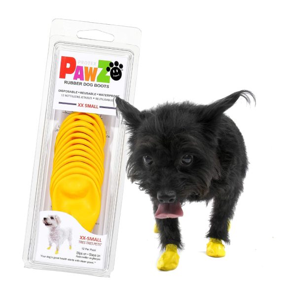 Pawz Natural Rubber Dog Boots, Yellow, XX-Small Online Hot Sale