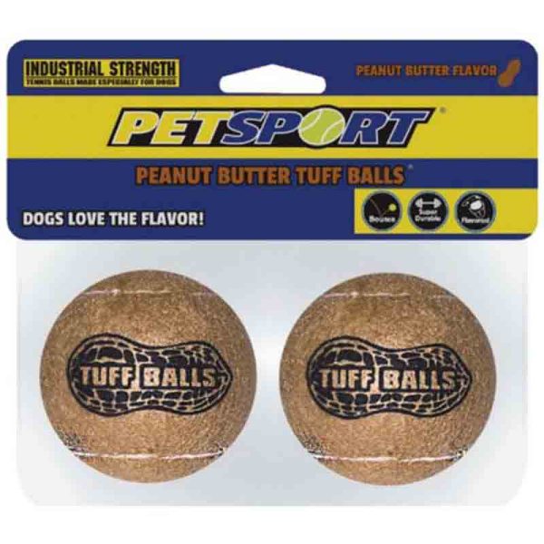 Petsport Peanut Butter Tuff Balls Dog Toy, 7 cm, 2 Pack Hot on Sale