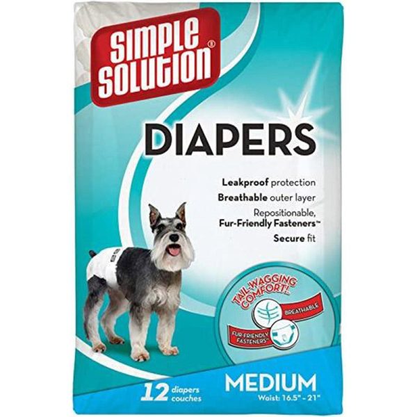 Simple Solution Disposable Dog Diapers, 12 Pcs Online now