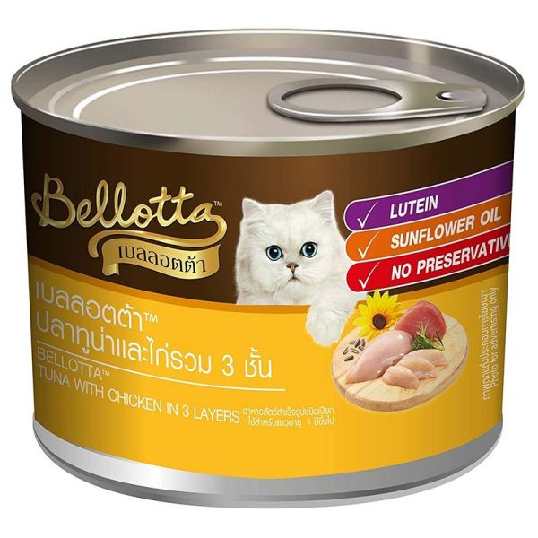 Bellotta Tuna with Chicken in 3 Layers in Tin for Cat, 185 g Sale