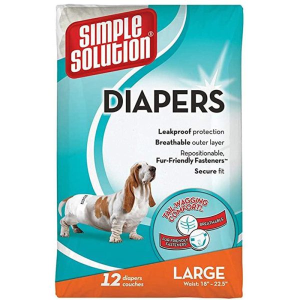 Simple Solution Disposable Dog Diapers, 12 Pcs Online now