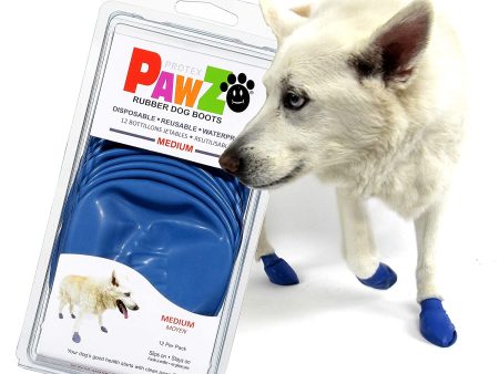 Pawz Weatherproof Rubber Protective Dog Booties, Blue, Medium Online Hot Sale