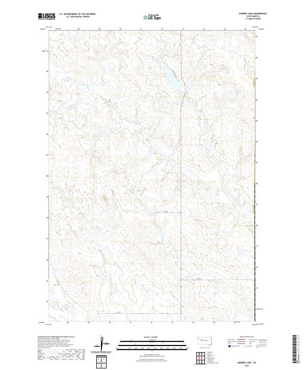 USGS US Topo 7.5-minute map for Durkee Lake SD 2021 Discount