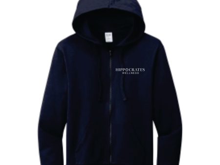 Hippocrates Zip Up Sweatshirt, Navy Fashion