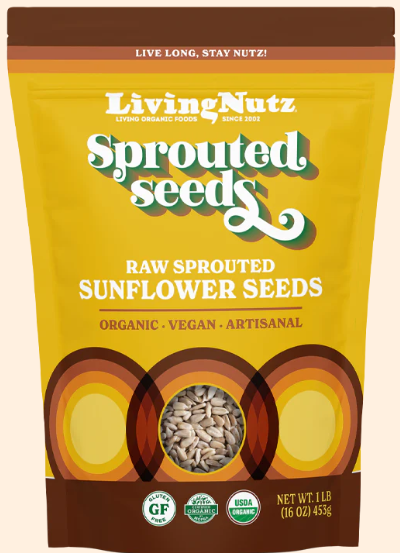 Living Nutz - Organic Sprouted Sunflower Seeds 16oz. For Discount